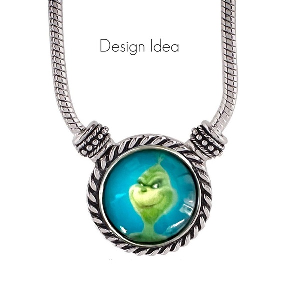 Snap Charm The Grinch Set of Four Standard Size 20mm 3/4" Diameter - Picture 3 of 3